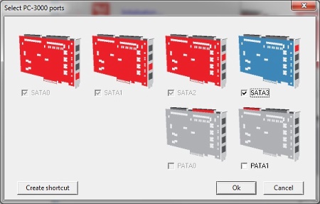 Port selection process in the PC-3000 Express